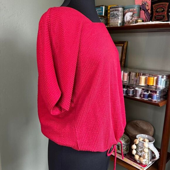 NWT Christopher & Banks Red Boxy Top M – Effortless Chic, 4th of July - Picture 2 of 7